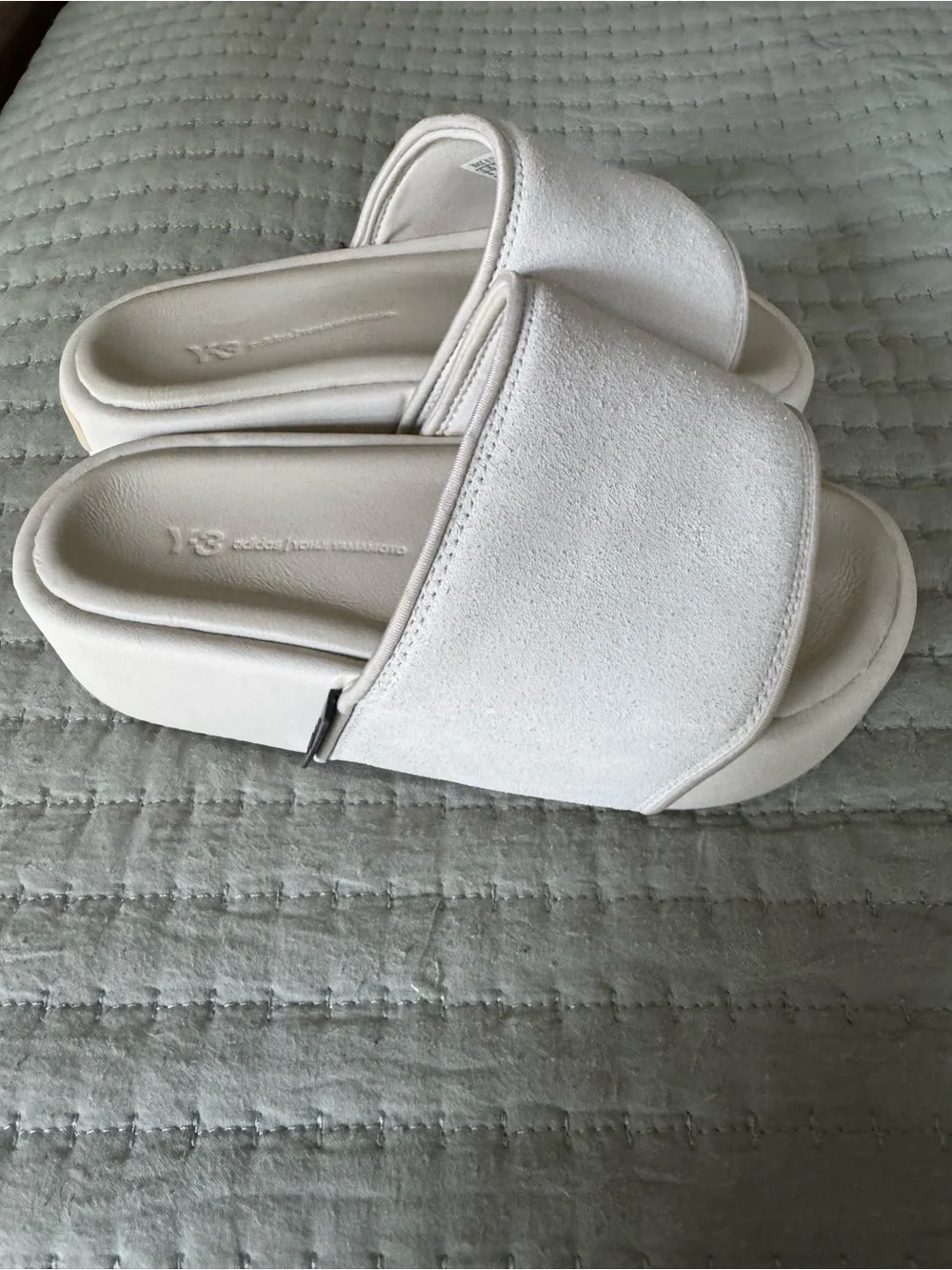 Y-3 Adidas Yohji Yamamoto Suede Platform Slides in orbit grey size 5